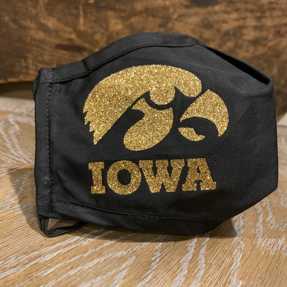 Iowa Hawkeye face mask -adjustable reusable - Picture 6 of 7